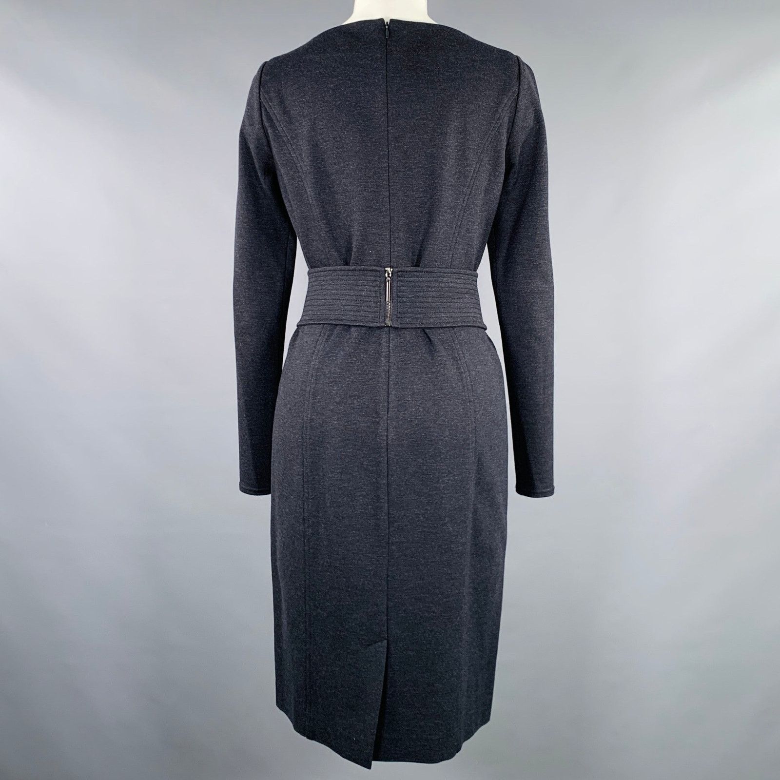 Other WORTH 4 Grey Charcoal Rayon Blend Belted Knee Length Dress Size S / US 4 / IT 40 - 4 Thumbnail