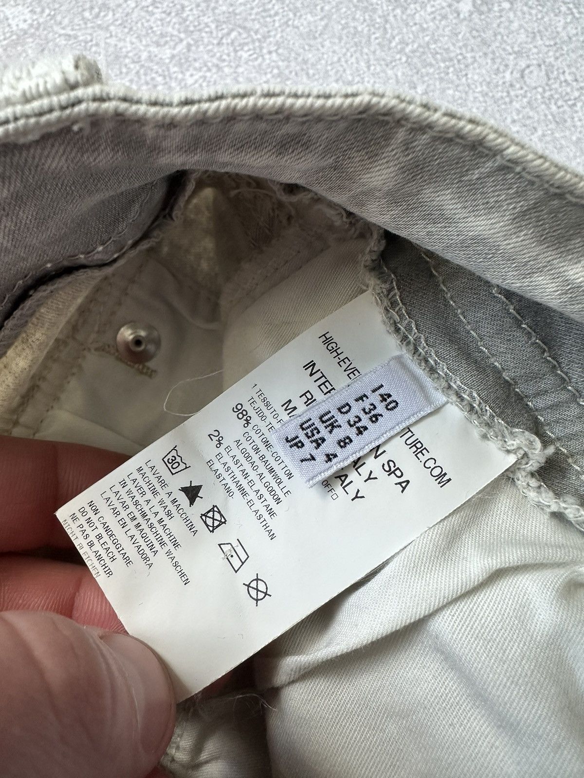 Designer jeans women HIGH avantgarde style UK 8 Size 27" / US 4 / IT 40 - 6 Thumbnail