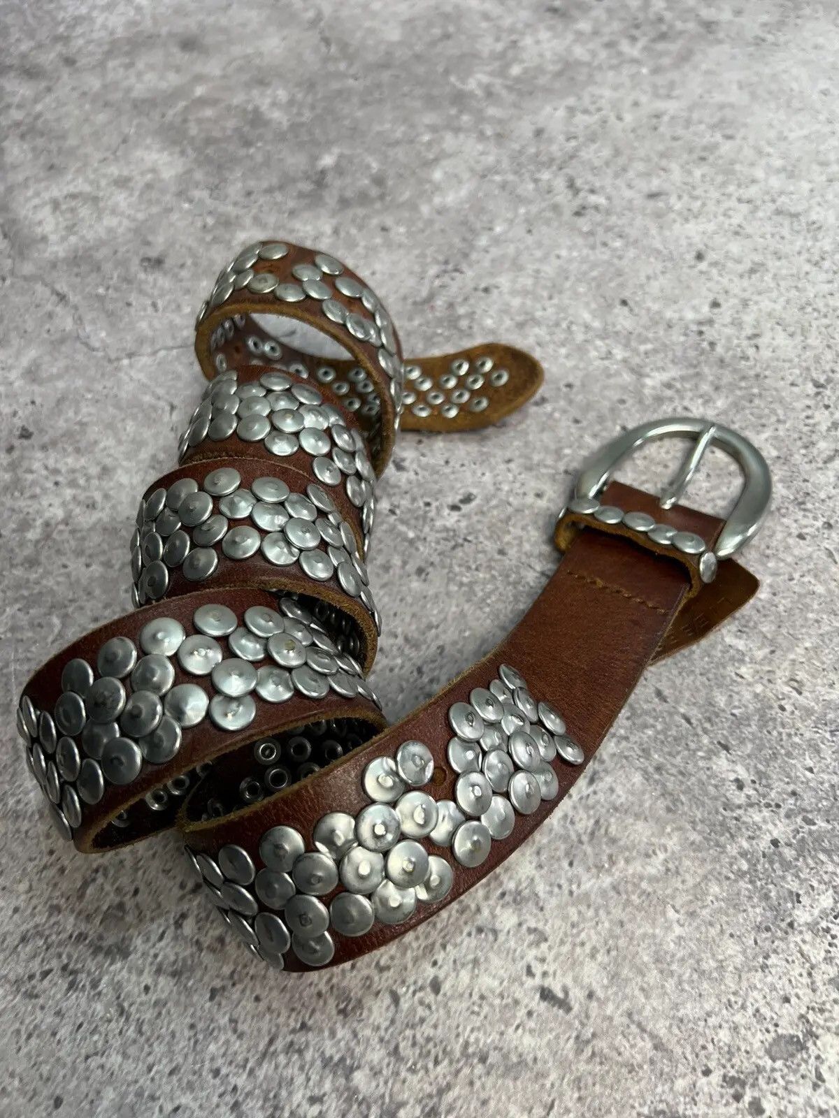 Japanese Brand Vintage Belts Y2K Rhinestones Punk leather belt Japanese Size ONE SIZE - 3 Thumbnail