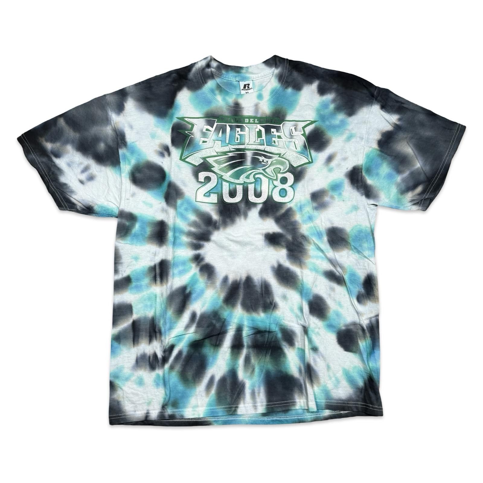 Russell Athletic 2008 Philadelphia Eagles Tie-Dye Russell T-Shirt Size US XL / EU 56 / 4 - 1 Thumbnail