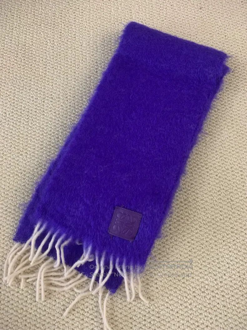 Loewe Loewe Purple mohair cashmere fringe scarf Size ONE SIZE - 1 Thumbnail
