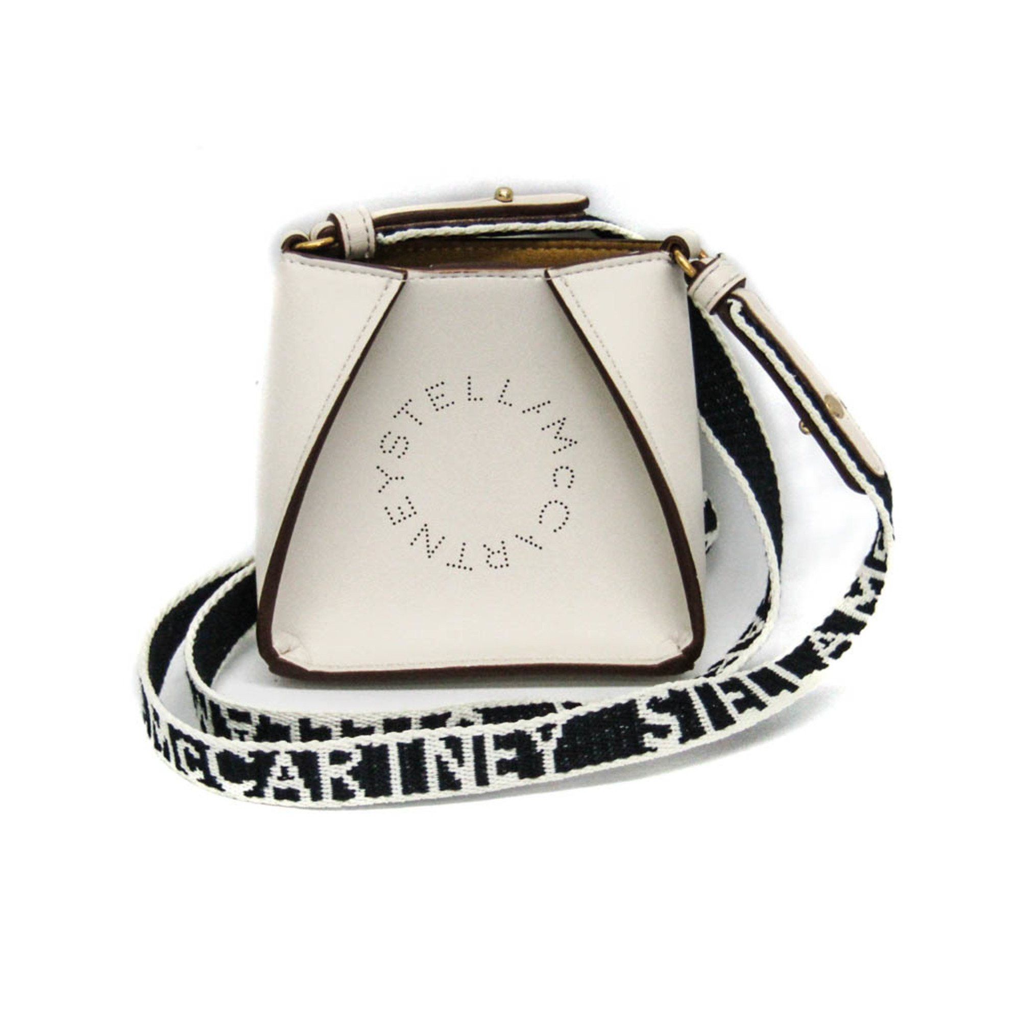 Stella Mccartney Mini Stella Logo 700159 W8542 Women's Polyester,elastane Shoulder Bag Black,off-White