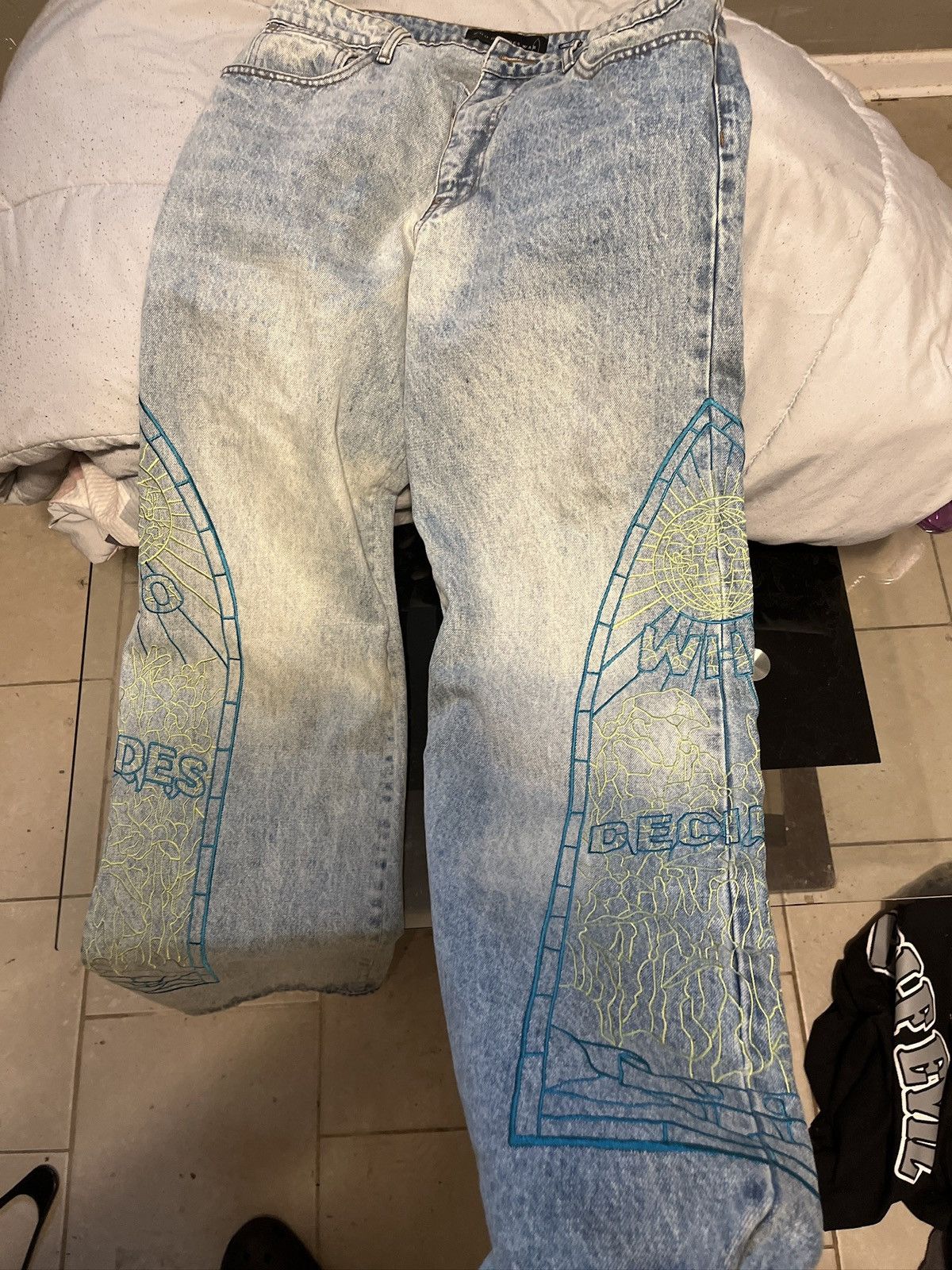 Who Decides War Who Decides War Virtuous Embroidered Jeans Size US 32 / EU 48 - 2 Thumbnail