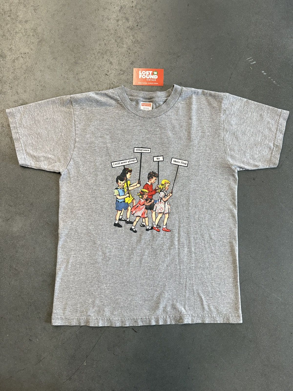 image of Ss08 Supreme Anti-Establishment Tee in Grey, Men's (Size Medium)