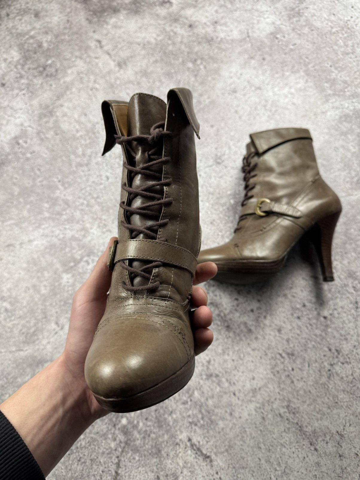 If Six Was Nine Vintage AS 98 Heel Rick Owens Style Leather Heels Boots Y2K Size US 7 / IT 37 - 10 Thumbnail