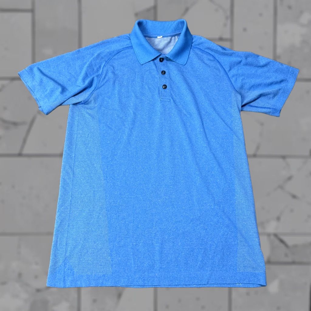 Lululemon Lululemon Polo Shirt Mens Medium Blue Short Sleeve Performance Stretch Size US M / EU 48-50 / 2 - 1 Thumbnail