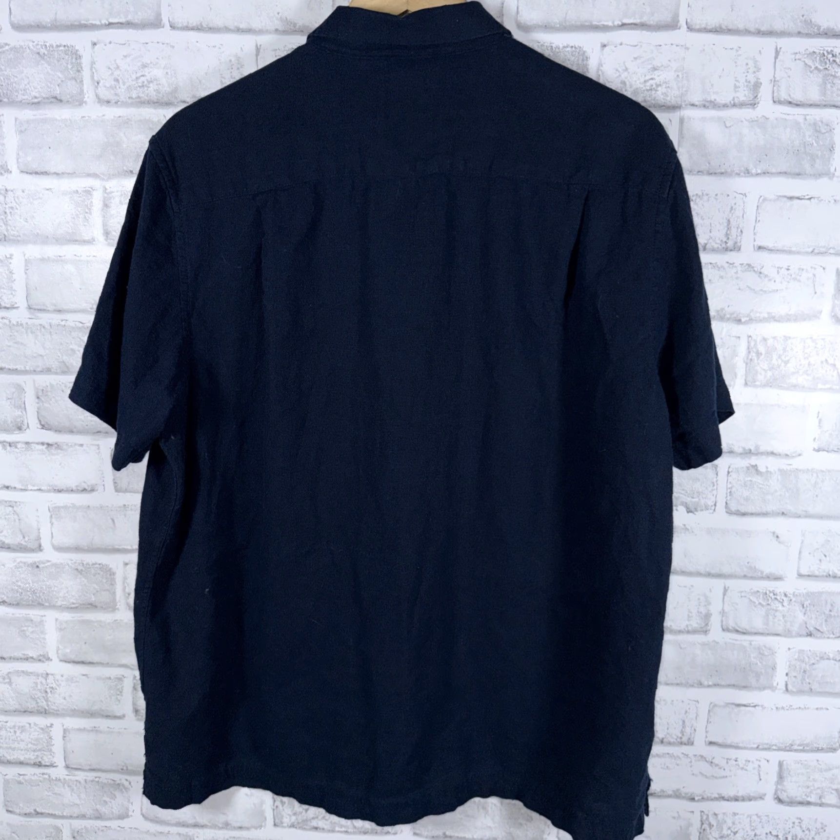 Scotch & Soda VINTAGE Scotch & Soda Amsterdam Blue Button-Up Linen Blend Shortsleeve Shirt Mens L Size US L / EU 52-54 / 3 - 4 Thumbnail