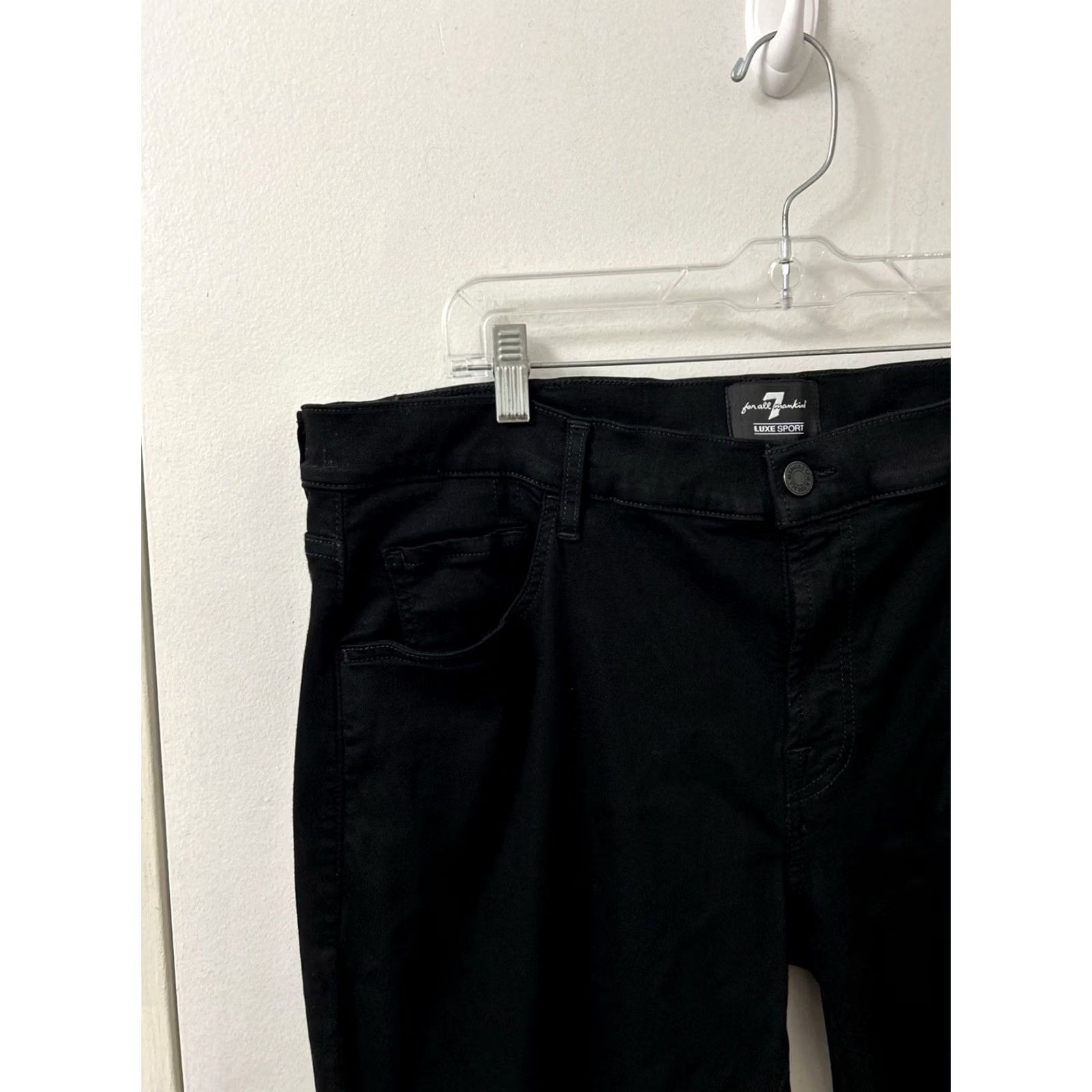 7 For All Mankind 7 For All Mankind Luxe Sport Jeans Mens 40x31 Black Slim Denim Cotton Blend Modal Elastane 5-Pocket Logo Size US 40 / EU 56 - 4 Thumbnail