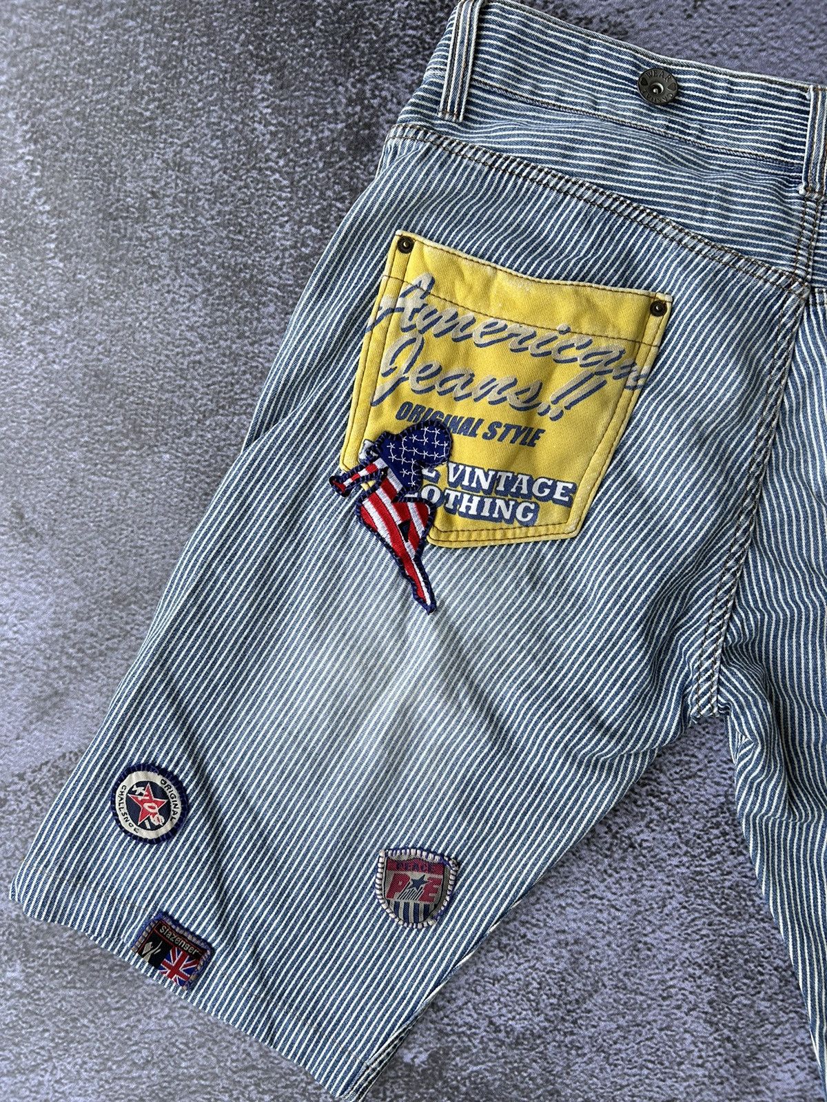 If Six Was Nine 💸BINDINGOFFER💸Dominate striped short pants patched styled Size US 34 / EU 50 - 7 Thumbnail