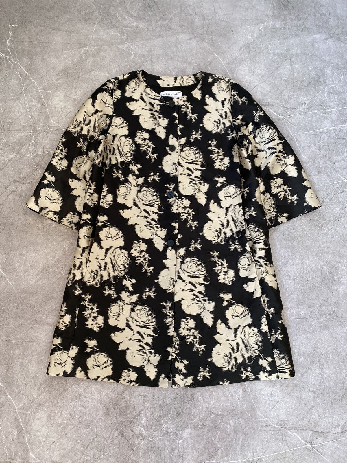 Gerard Darel Gerard Darel Paris Blend Silk Long Coat Floral Print Style Size M / US 6-8 / IT 42-44 - 2 Thumbnail