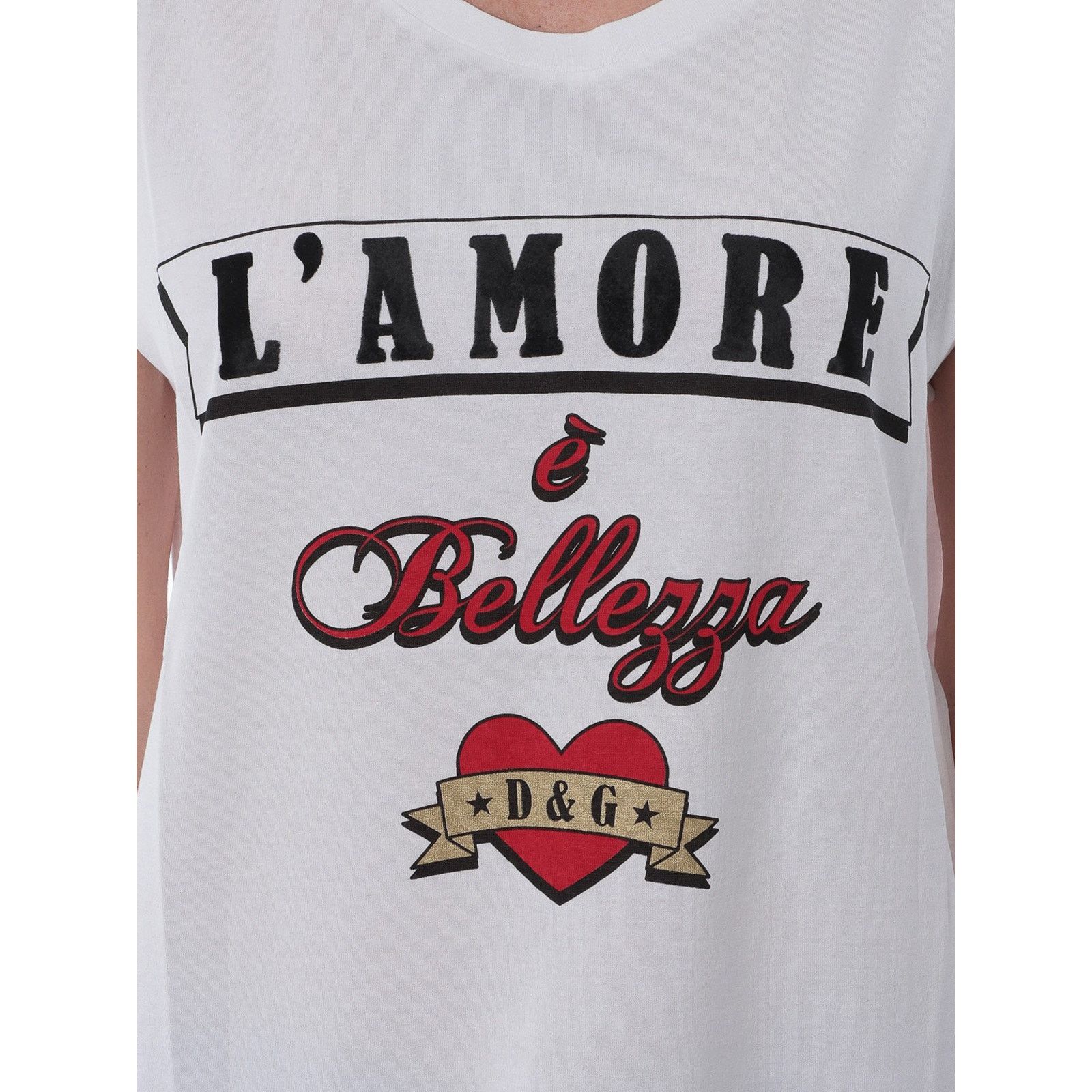 Dolce & Gabbana Dolce & Gabbana L'Amore E Bellezza Cotton T-shirt 38 XS Size XS / US 0-2 / IT 36-38 - 6 Thumbnail
