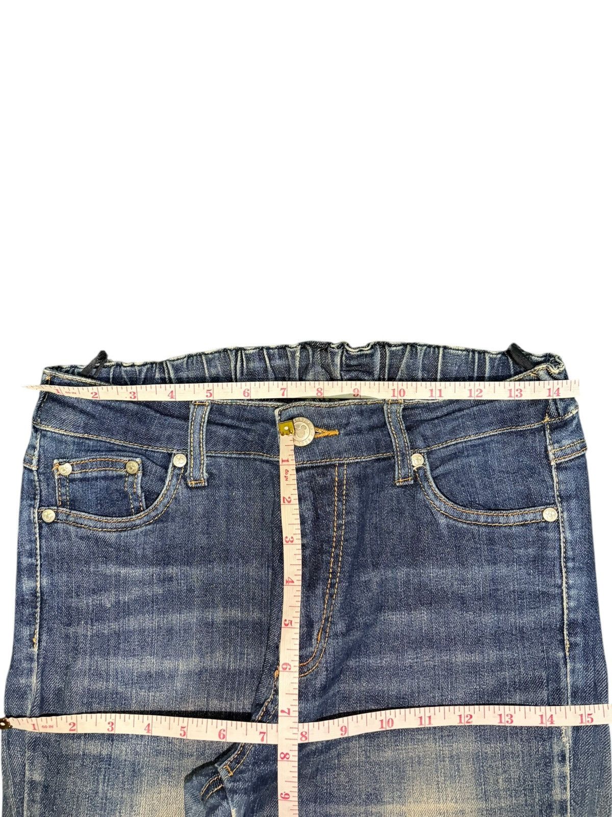 Disney Vintage Disney Embroidered Mud Wash Distressed Flare Jeans Size 28" / US 6 / IT 42 - 6 Thumbnail