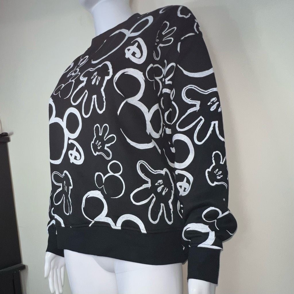 Disney Disney Black with White Mickey Graffiti print Sweatshirt Size XS / US 0-2 / IT 36-38 - 10 Thumbnail