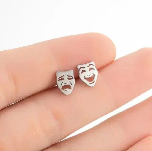 Jewelry Higuchi x azawa Happy Sad Face Nail Stud Earrings Size ONE SIZE - 2 Thumbnail