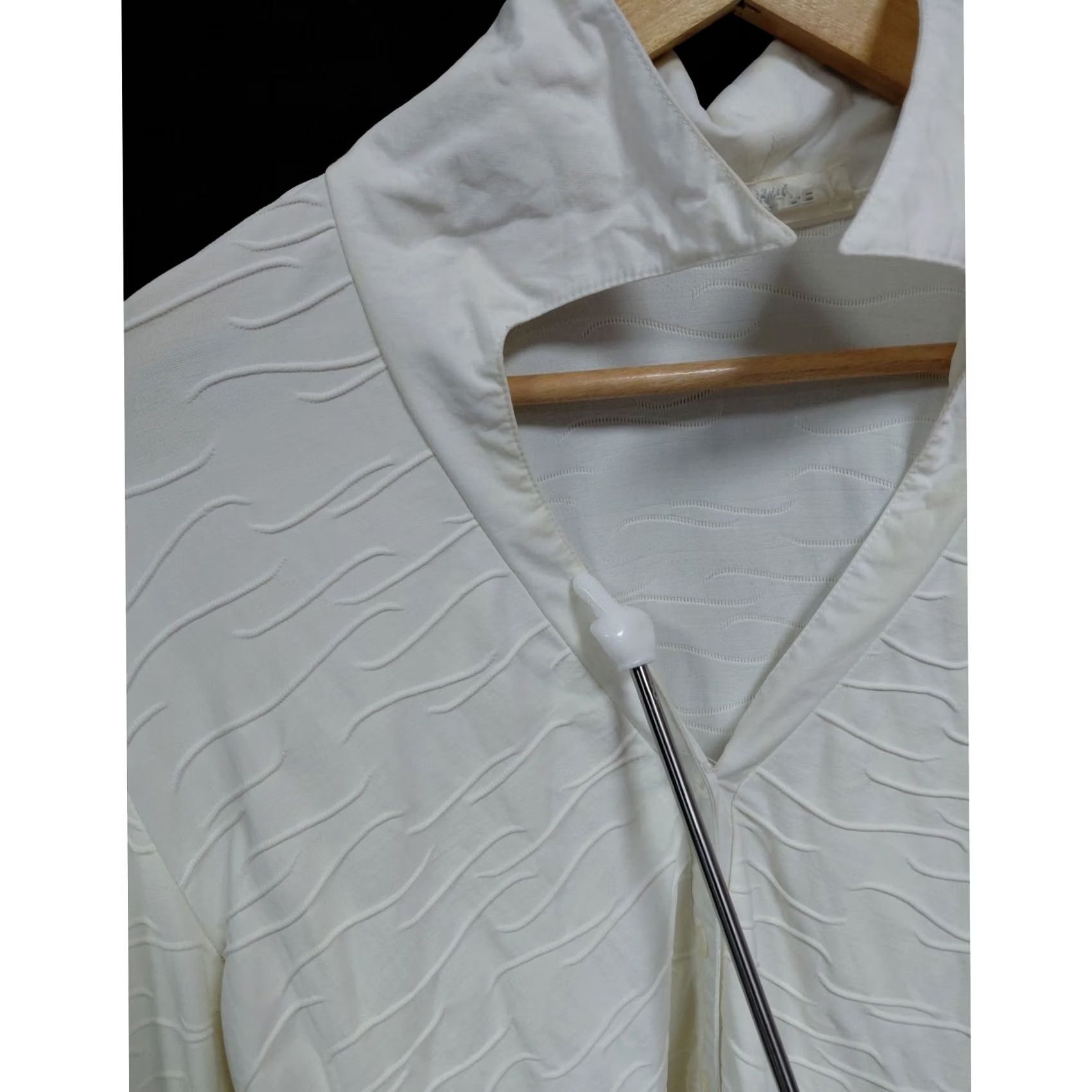 Vintage Rayure Paris Made in France Heather White Long Sleeve Top Textured Knit Size 42 Size M / US 6-8 / IT 42-44 - 7 Thumbnail
