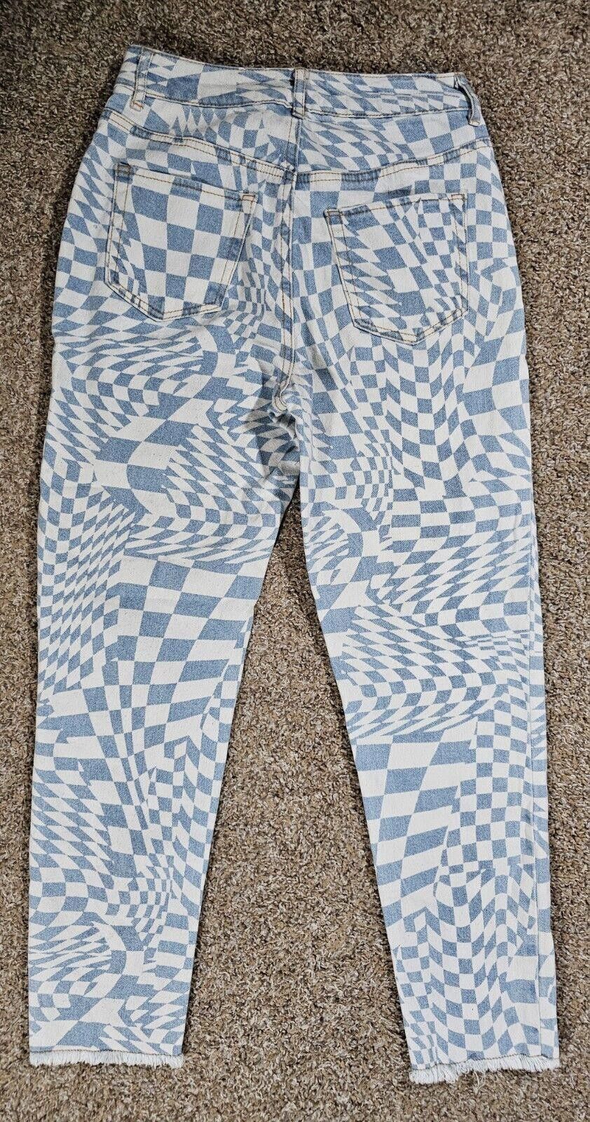 Designer tinseltown optical illusion trippy 5 jean Fray Hems Distress Size 30" / US 8 / IT 44 - 7 Thumbnail