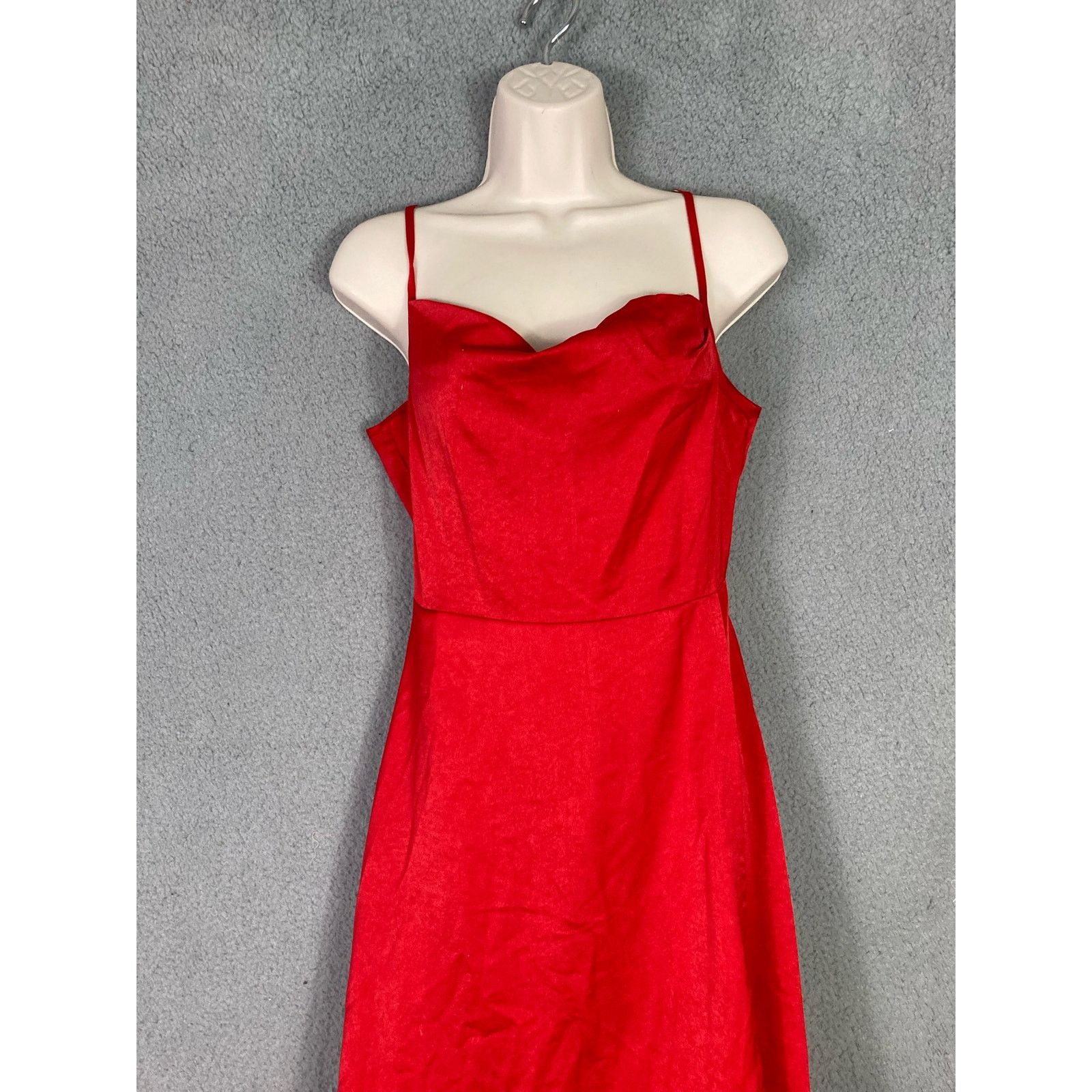 Shein SHEIN Women's Red Midi Slip Dress XS Thin Straps Flattering Size XS / US 0-2 / IT 36-38 - 6 Thumbnail
