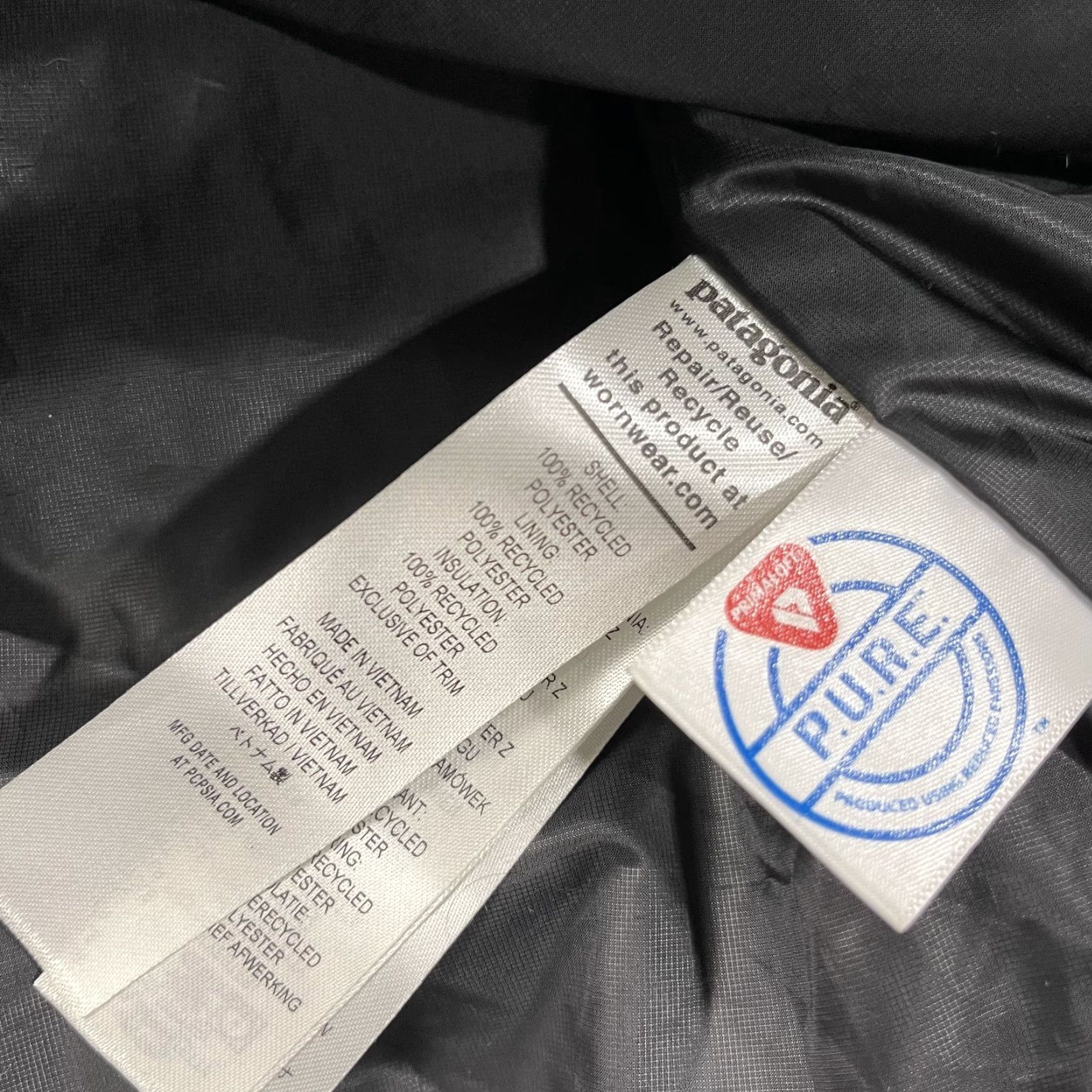 Patagonia Jacket Mens XL Black Primaloft Nano Puff Puffer Full Zip Logo NWT