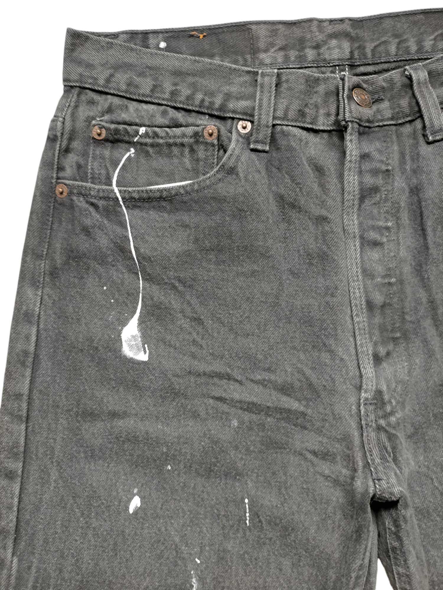 Levi's Vintage 80s-90s Levis Super Black Usa Painted Denim Size US 32 / EU 48 - 4 Thumbnail