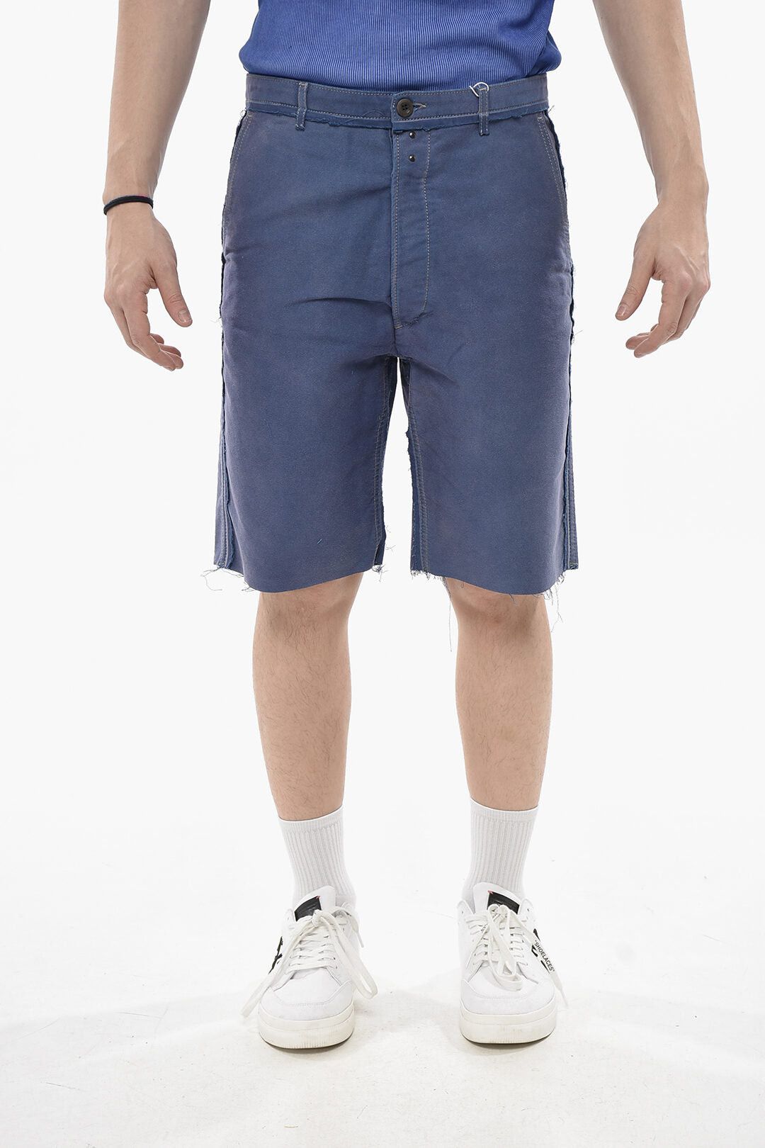 MM1 Cotton Shorts With Raw-Edge Details