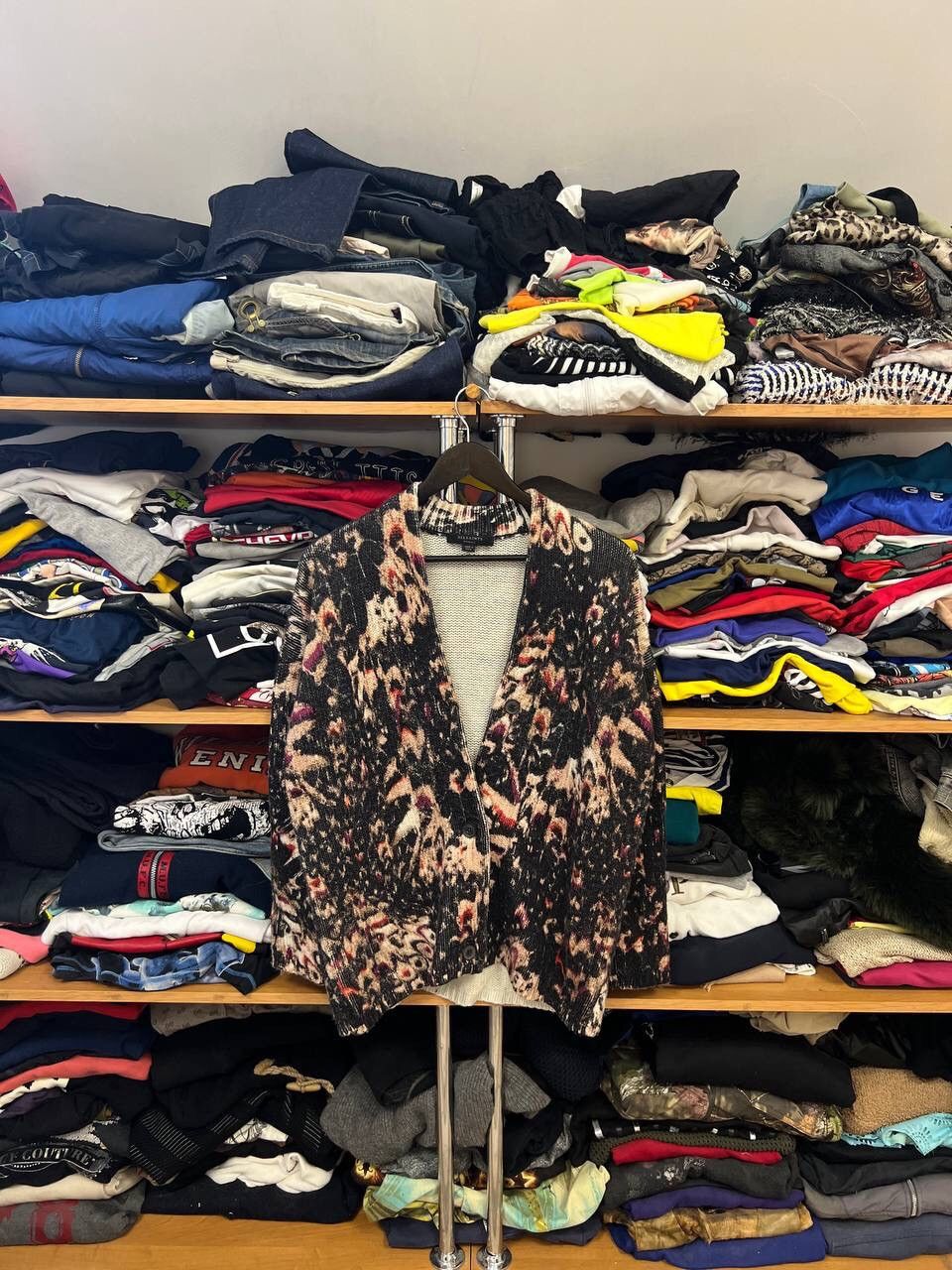 Allsaints × Designer Allsaints Avant Garde Multicolour Wool Cardigan Size XS / US 0-2 / IT 36-38 - 1 Thumbnail