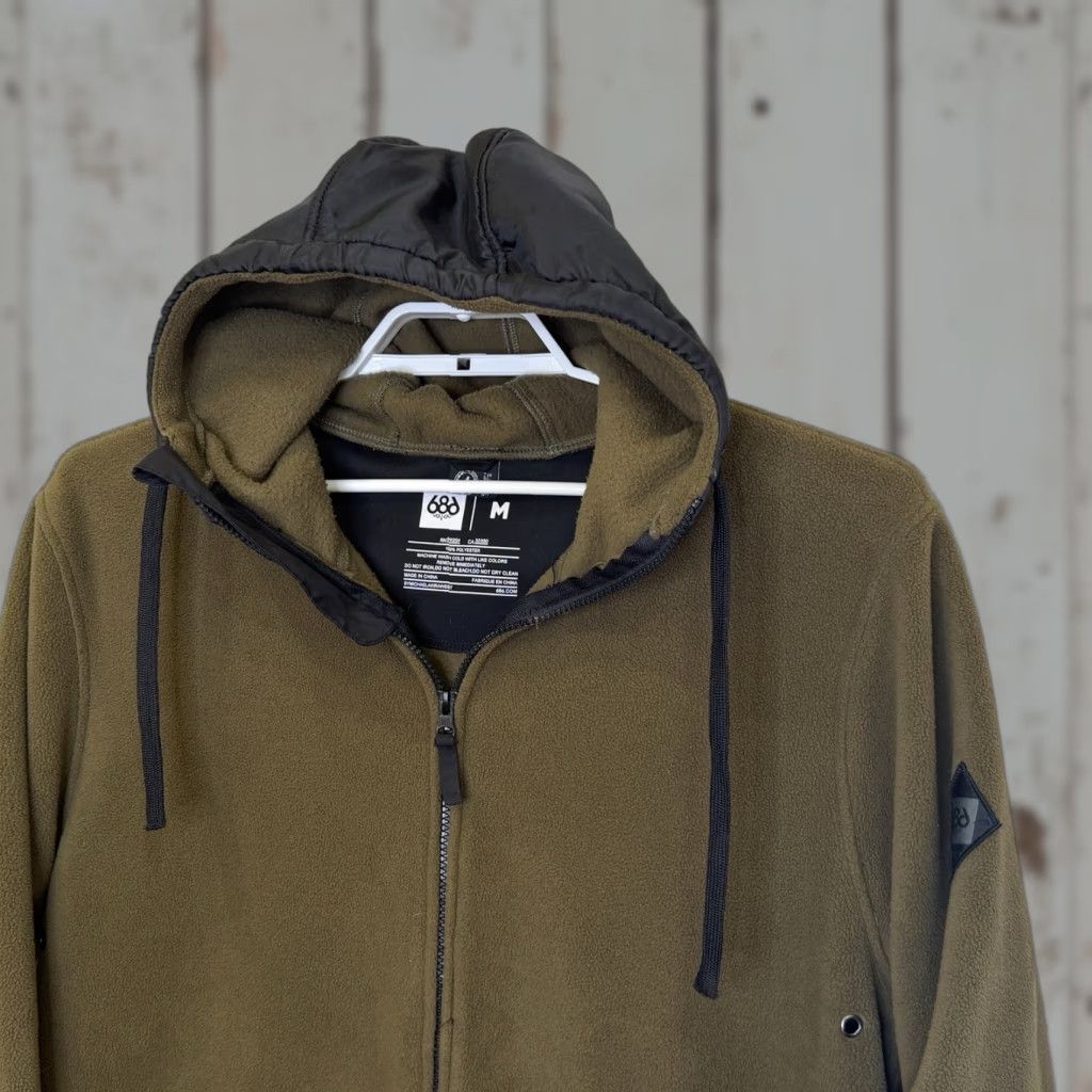 686 686 Full Zip Fleece Hoodie Sweatshirt Jacket Mens Medium Green Skiing Snowboard Size US M / EU 48-50 / 2 - 1 Thumbnail
