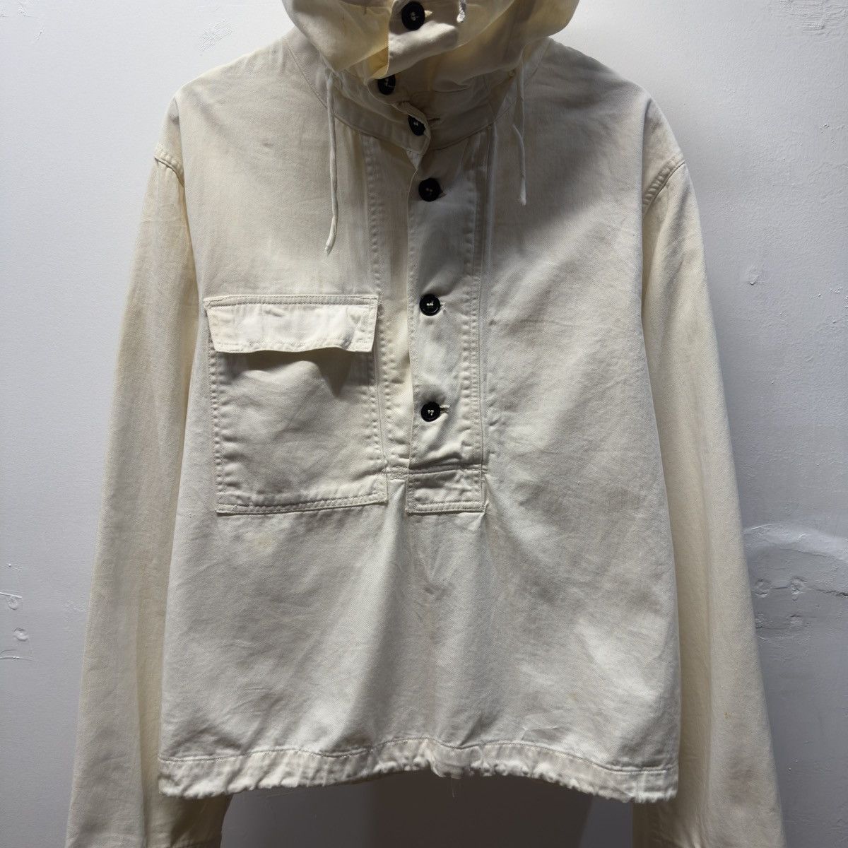 Vintage 40s WW2 US Navy Anti Gas Gunner Smock Jacket First Pattern Size US XL / EU 56 / 4 - 10 Thumbnail