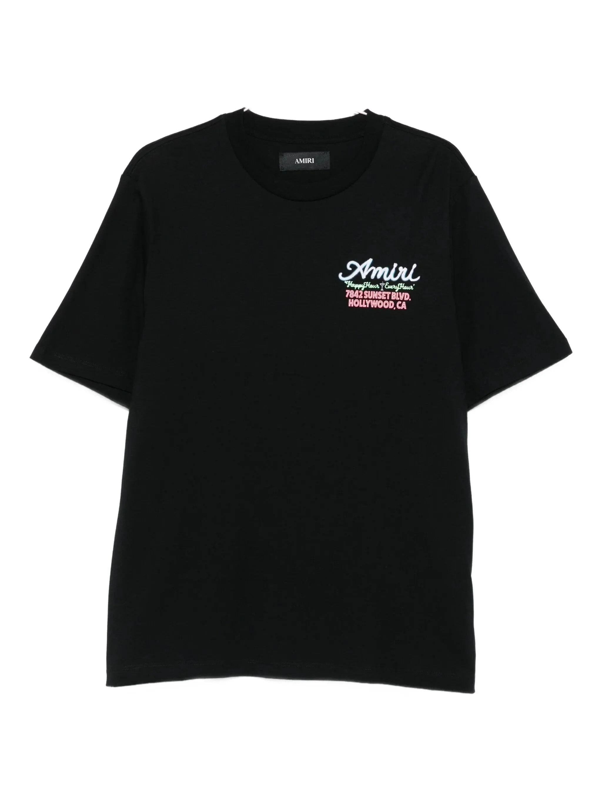 Amiri os11x1225 Logo-Embroidered T-Shirt in Black Size US L / EU 52-54 / 3 - 1 Thumbnail