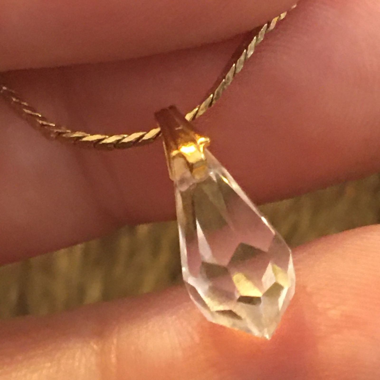 Vintage Vintage faceted teardrop glass crystal on chain Size ONE SIZE - 6 Thumbnail