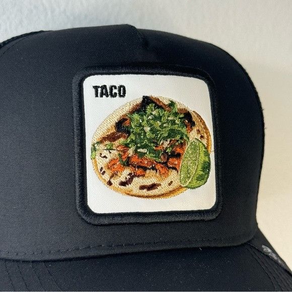Designer NEW TACO PATCH BLACK TRUCKER CAP HAT TACO TUESDAY Size ONE SIZE - 4 Thumbnail