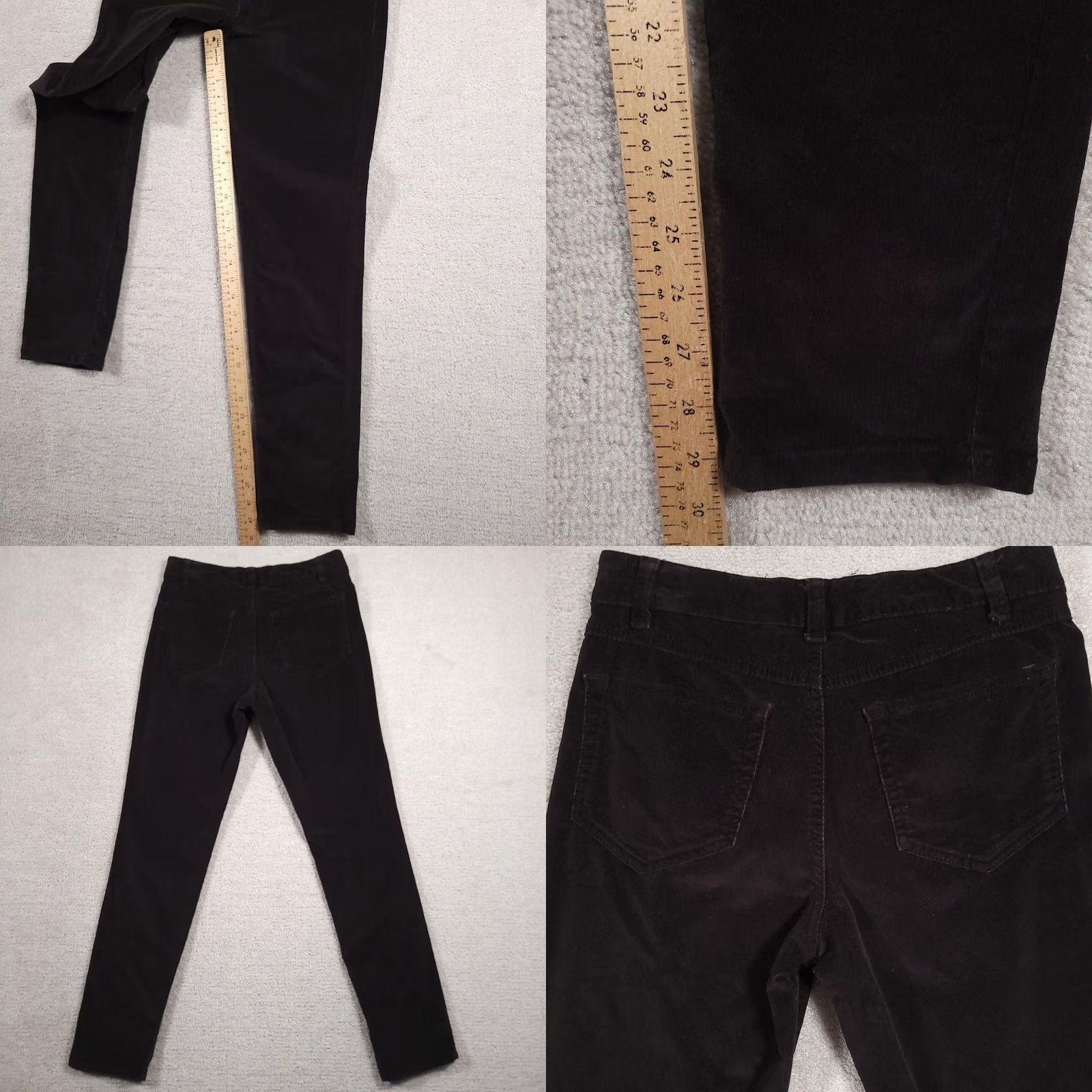 Nine West Nine West Corduroy Pants Jegging Cotton Stretch Straight Leg Women's 6 Black Size 28" / US 6 / IT 42 - 8 Thumbnail