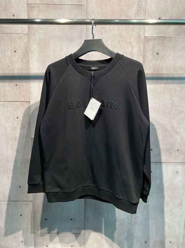 Balmain Balmain Men's Black Cotton Graphic Sweatshirt 0089 Size US L / EU 52-54 / 3 - 1 Thumbnail