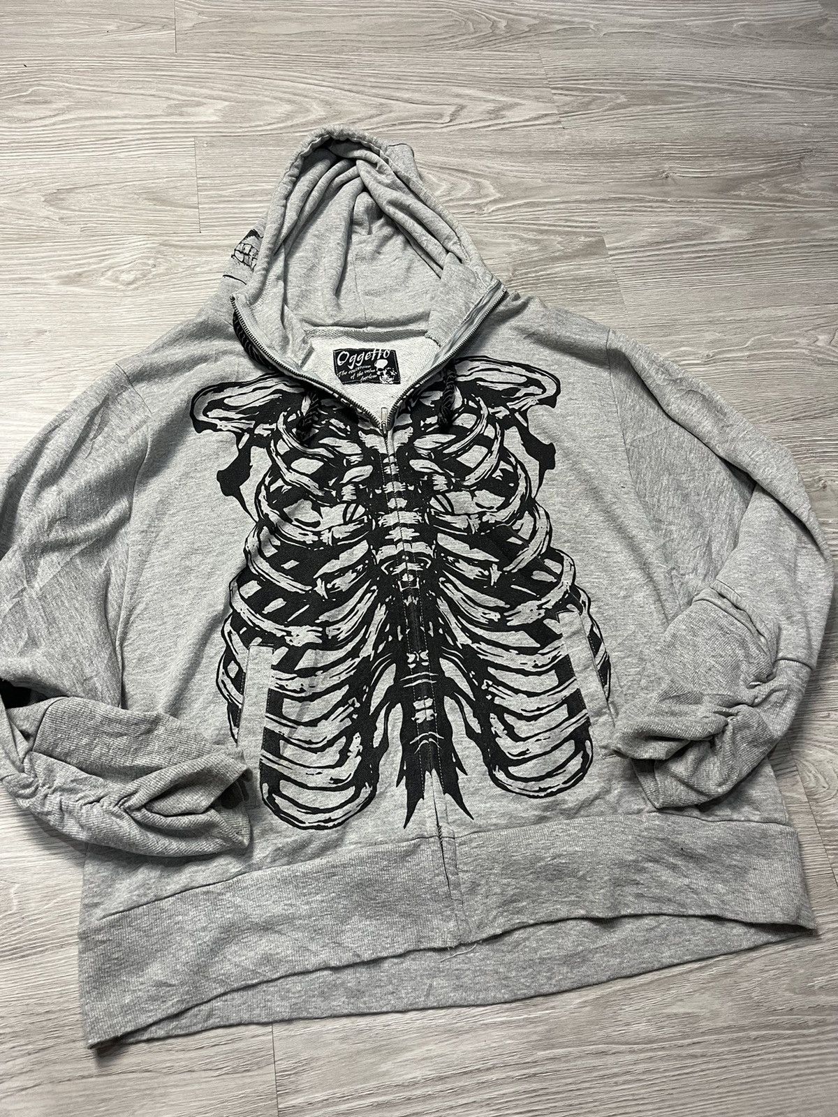 Japanese Brand × Seditionaries OGETTO Skull Graphic Printed Zipper Hoodie Size L / US 10 / IT 46 - 7 Thumbnail