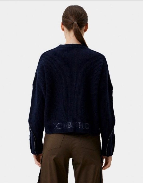 Iceberg ICEBERG decorative zippers on the sleeves wool sweater Size S / US 4 / IT 40 - 2 Thumbnail