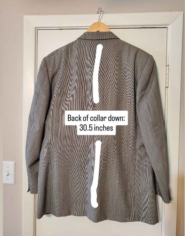 Yves Saint Laurent Vintage Yves Saint Laurent Silver Pinstripe 2-Piece Suit Size 44R - 4 Thumbnail