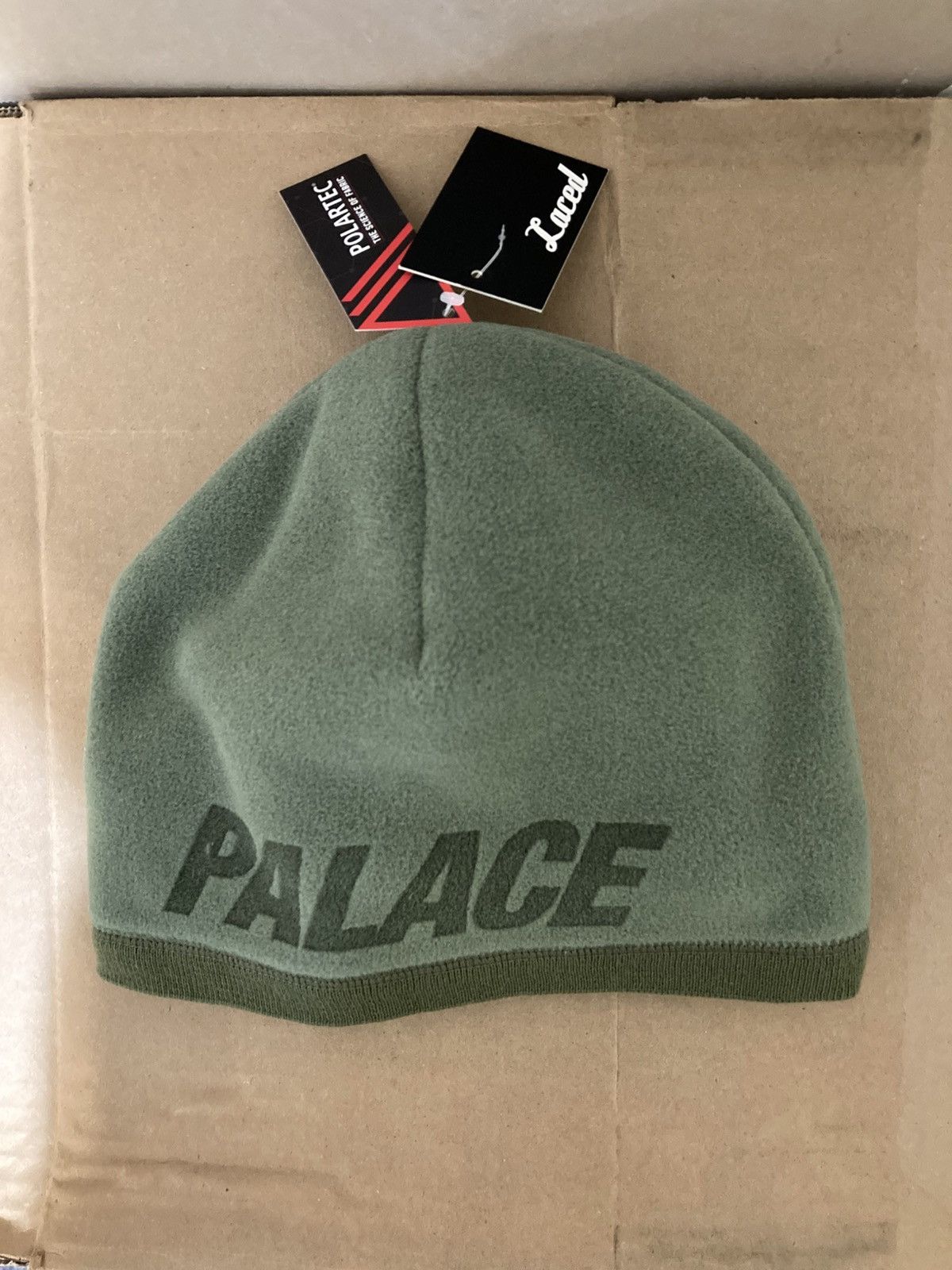 Palace Palace Polartec Reverso Nein Cuff Beanie Olive Size ONE SIZE - 2 Thumbnail