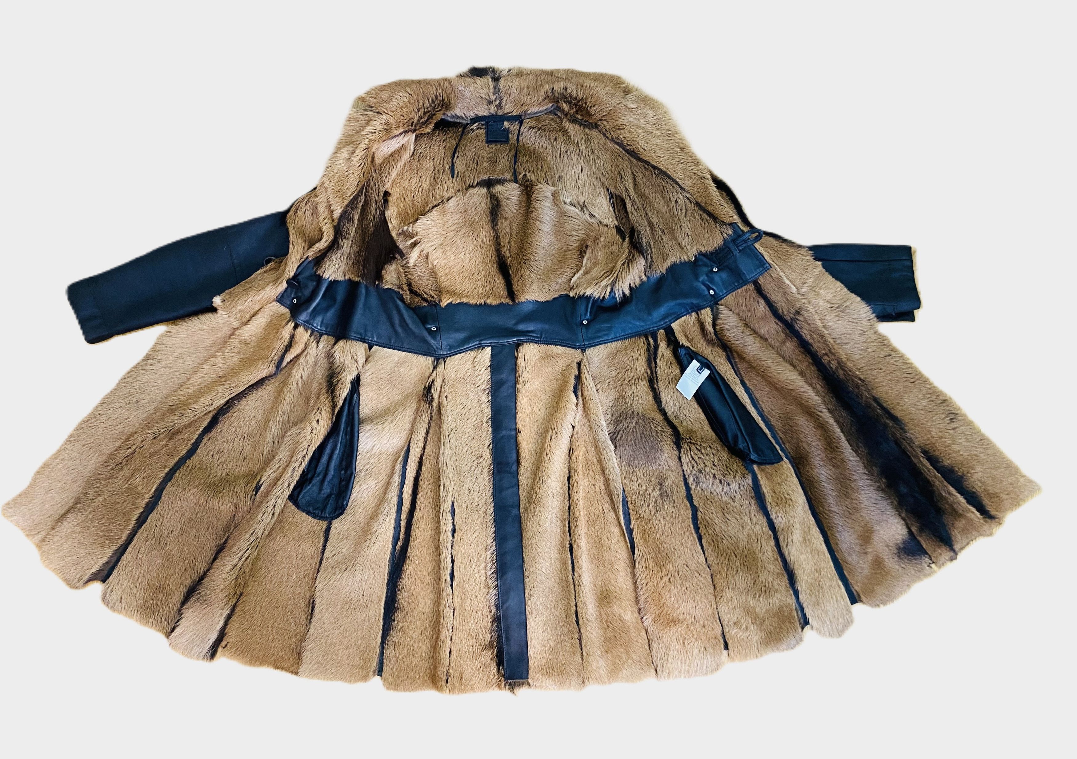 Marithe + Francois Girbaud Marithé François Girbaud Fur Goat Leather Winter Warm Coat Size L / US 10 / IT 46 - 12 Thumbnail