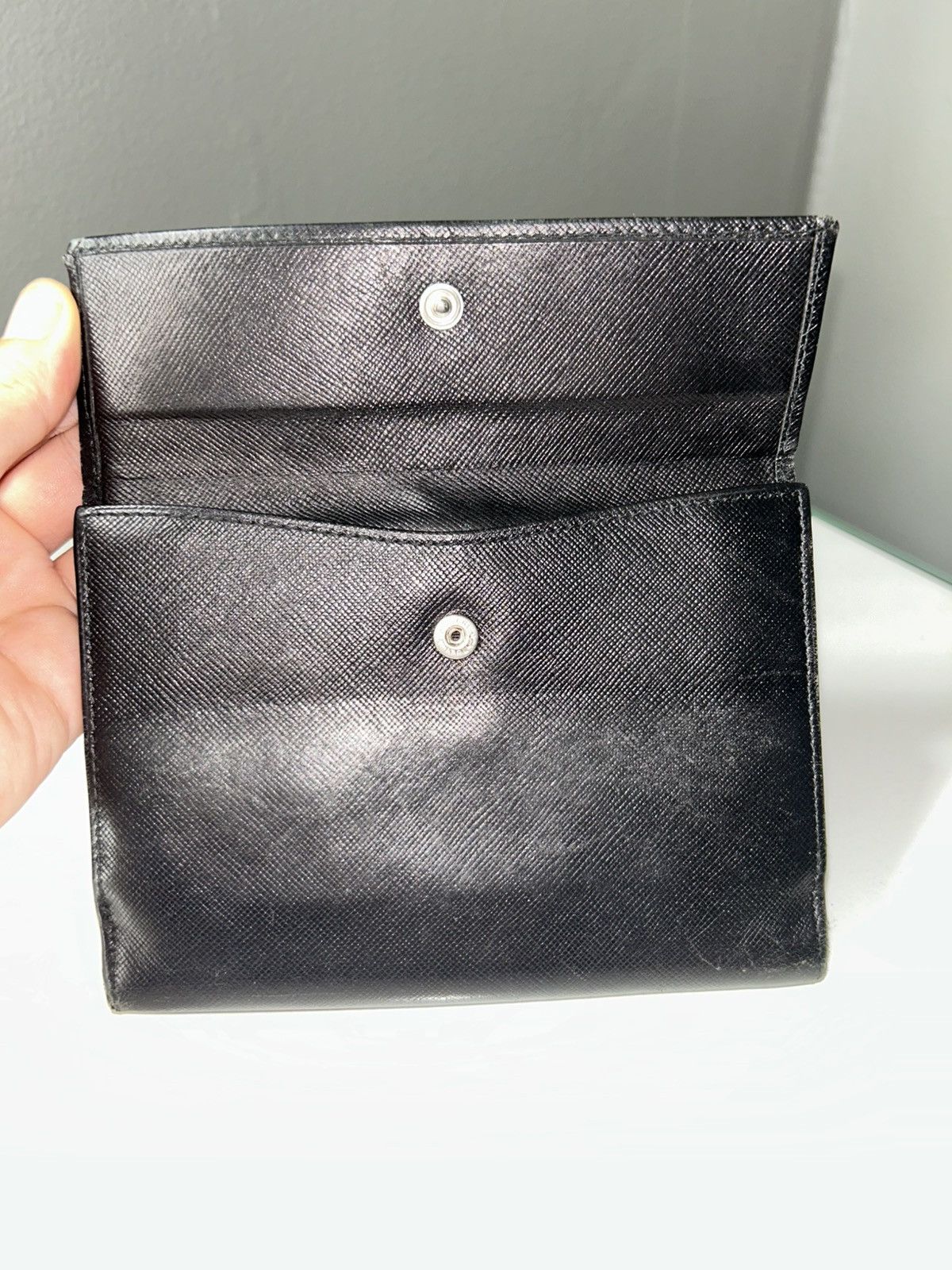 Prada Prada Black Saffiano Leather Wallet (missing clamp) Size ONE SIZE - 2 Thumbnail