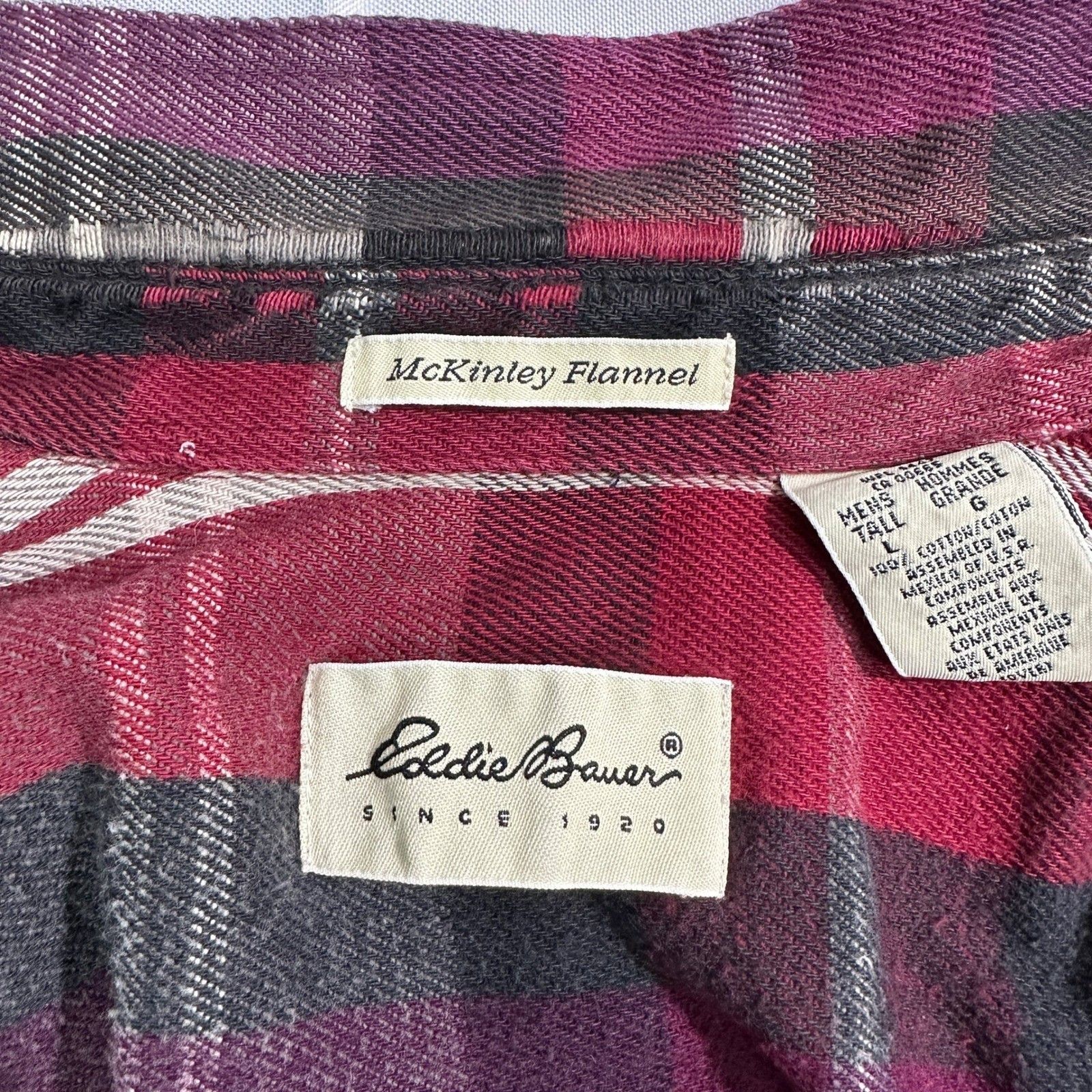 Eddie Bauer Eddie Bauer McKinley Flannel Shirt Men's L Tall Red Plaid Size US L / EU 52-54 / 3 - 2 Thumbnail