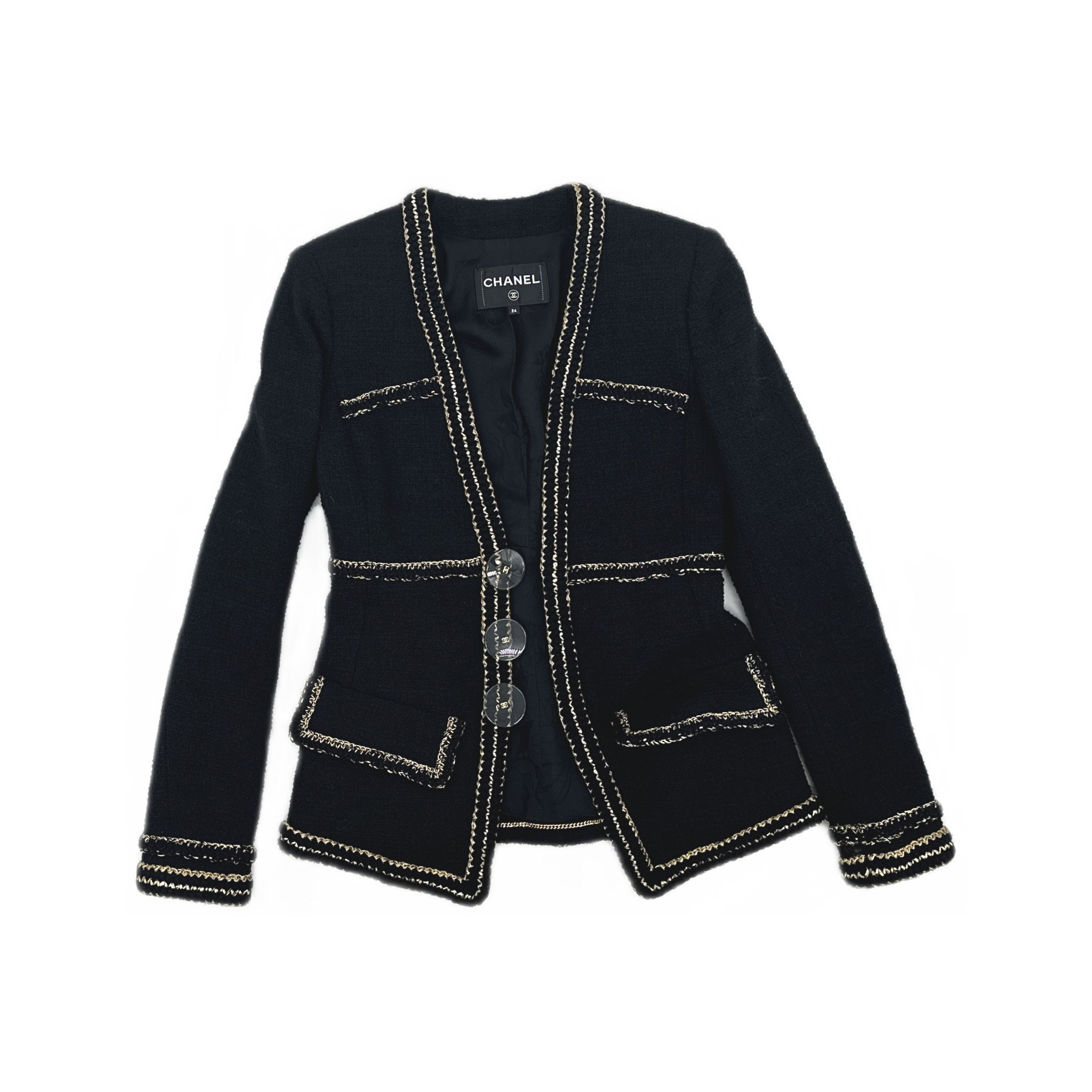 Chanel Chanel Tweed Blazer Black Size 34 Size XS / US 0-2 / IT 36-38 - 1 Thumbnail