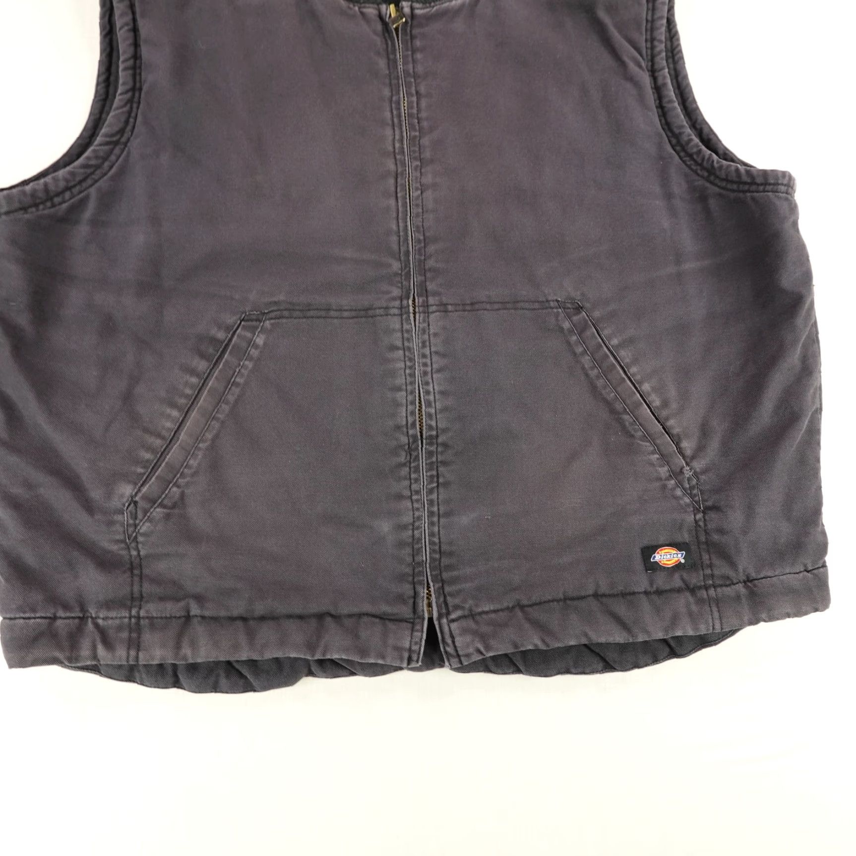 Dickies Dickies Vest Mens 2XL Black Canvas Quilt Lined Full Zip Workwear Utility Vest Size US XXL / EU 58 / 5 - 4 Thumbnail