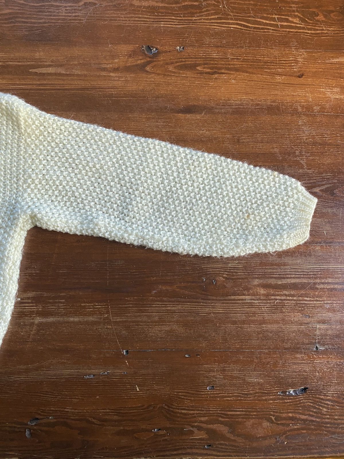 Vintage Vintage 80’s Crop Style Cream Cable Knit Polo Sweater Size M / US 6-8 / IT 42-44 - 12 Thumbnail