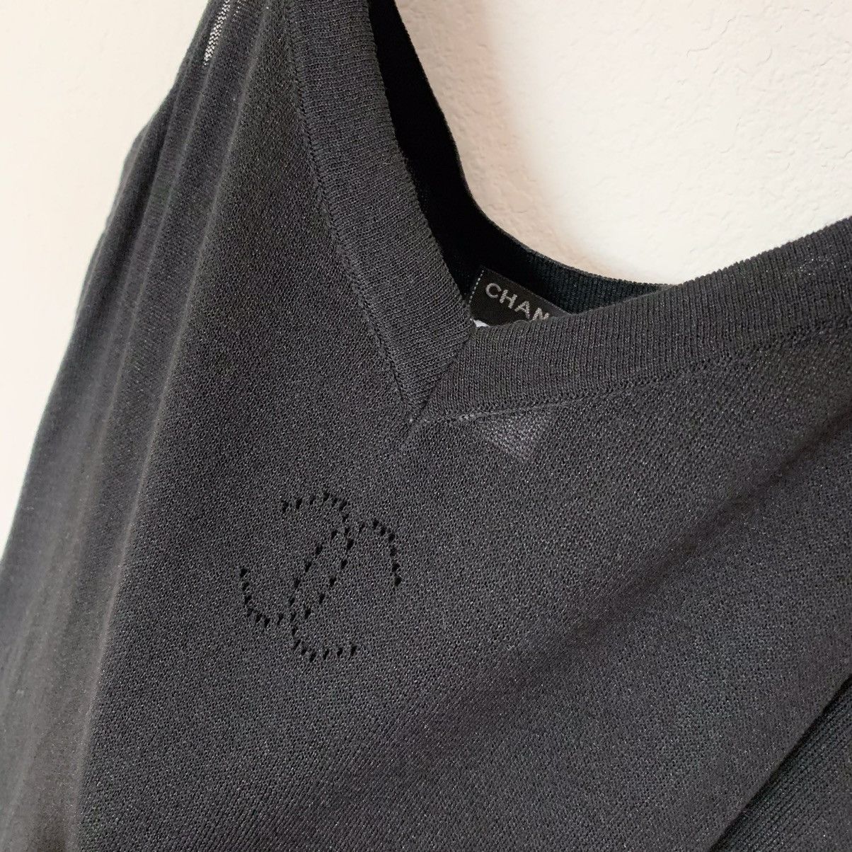 Chanel Chanel sheer logo black knit dress Size M / US 6-8 / IT 42-44 - 1 Thumbnail
