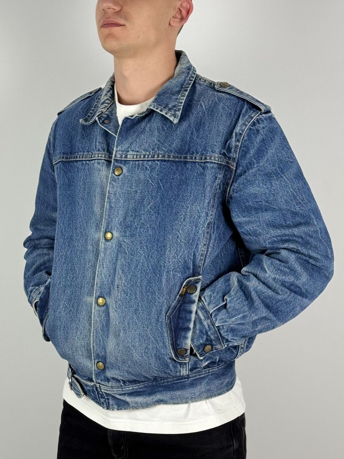 Lee 80’s Vintage Lee Roper Washed Denim Sherpa Jacket Size US L / EU 52-54 / 3 - 3 Thumbnail