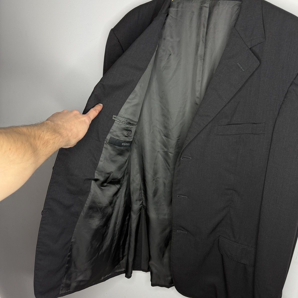 Gucci Gucci Vintage Tom Ford Era Black Blazer Wool Jacket Size 46R - 11 Thumbnail