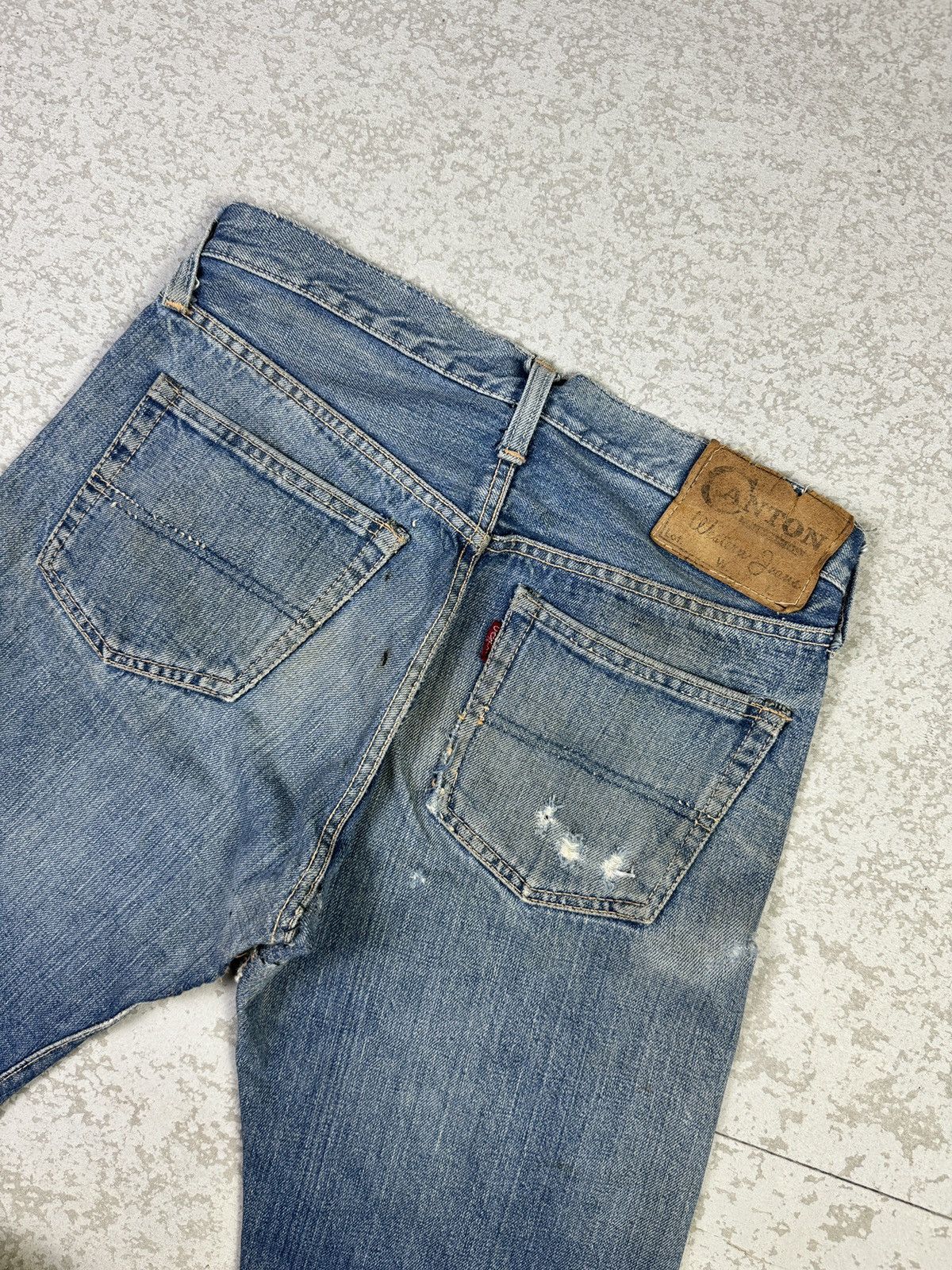 Vintage Rare💥Vintage 80/90s Canton Selvedge Distressed Denim Size US 29 - 6 Thumbnail