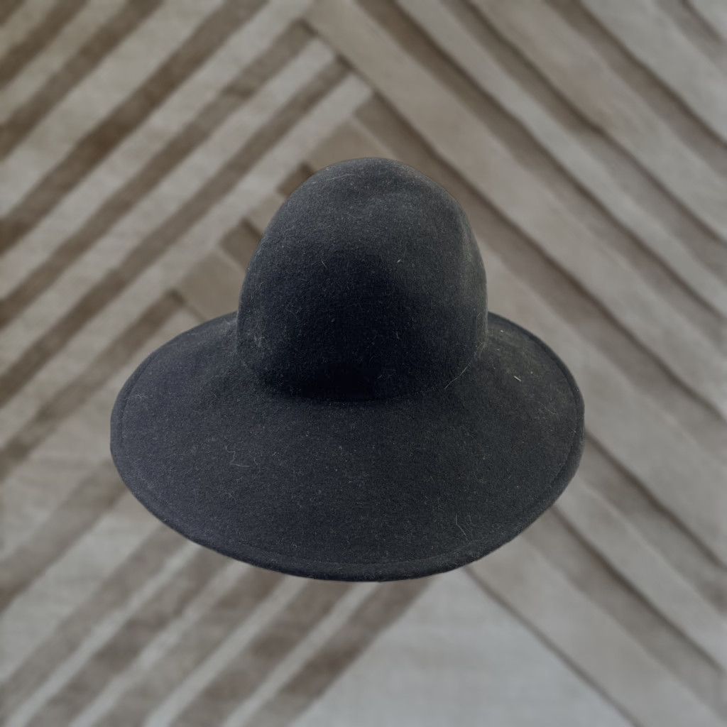 Vintage VINTAGE Decjuba Acessories Women's Black Wool Fedora Sun Hat Floppy Packable Size ONE SIZE - 1 Thumbnail