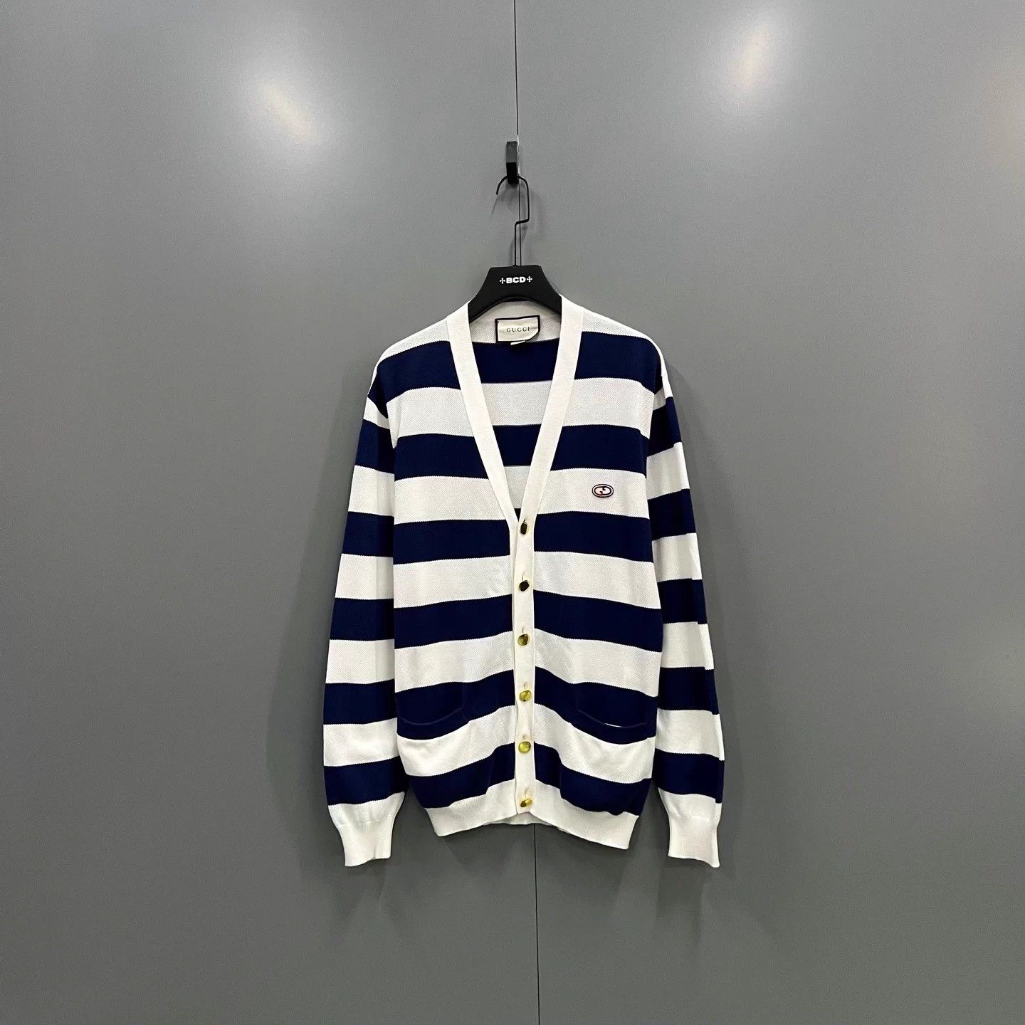 GUCCI Stripe GG V-neck Cardigan M 98 New