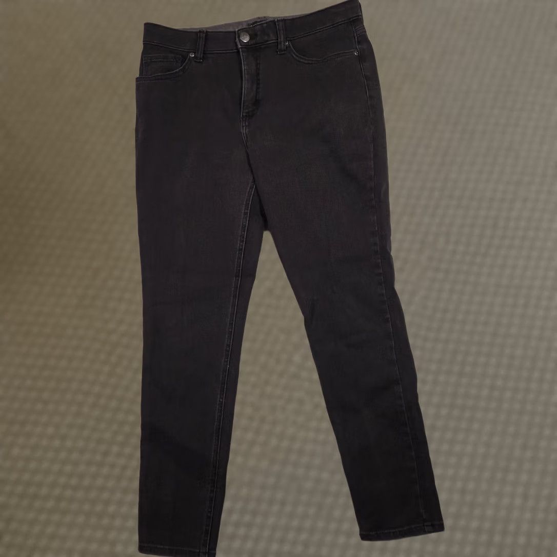 Lee Lee Jeans Womens 12 Gray Charcoal Wash Slim Fit Mid Rise Skinny Leg Stretch Size 34" / US 12 / IT 48 - 1 Thumbnail