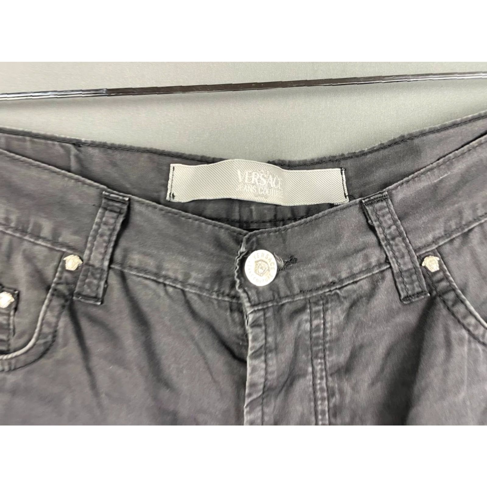 Versace Jeans Couture Versace Jeans Couture Mens Denim Jeans Size 34 Gray Cotton Straight Leg Biker Jeans Size US 34 / EU 50 - 6 Thumbnail
